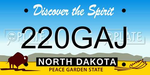 220GAJ North Dakota License Plate