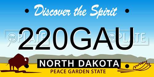 220GAU North Dakota License Plate