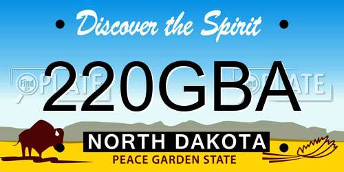 220GBA North Dakota License Plate