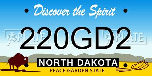 220GD2 North Dakota License Plate
