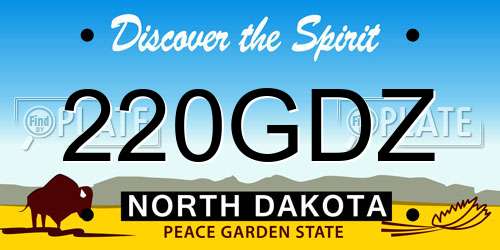 220GDZ North Dakota License Plate
