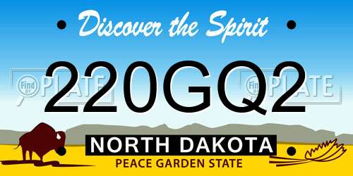 220GQ2 North Dakota License Plate
