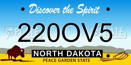 220OV5 North Dakota License Plate