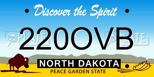 220OVB North Dakota License Plate