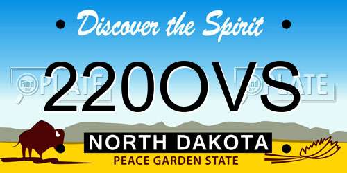 220OVS North Dakota License Plate