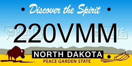 220VMM North Dakota License Plate