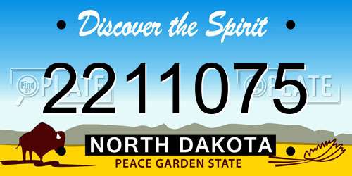2211075 North Dakota License Plate