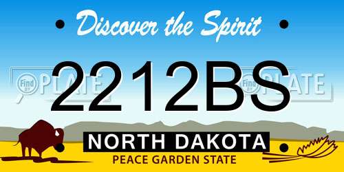 2212BS North Dakota License Plate
