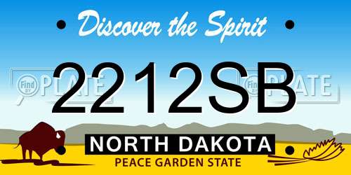 2212SB North Dakota License Plate