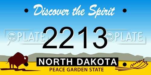 2213 North Dakota License Plate