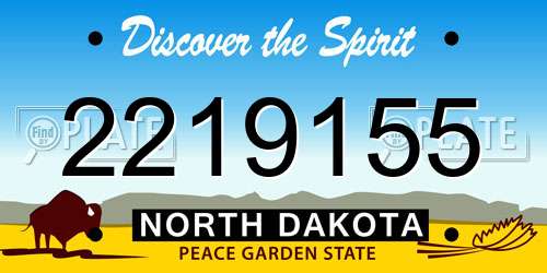 2219155 North Dakota License Plate