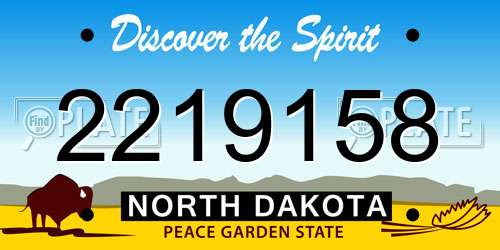 2219158 North Dakota License Plate