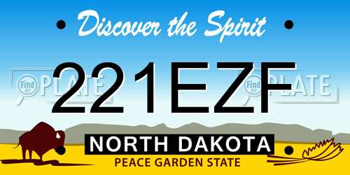 221EZF North Dakota License Plate