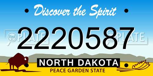 2220587 North Dakota License Plate