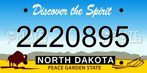 2220895 North Dakota License Plate