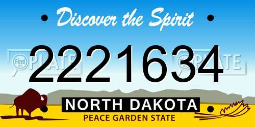 2221634 North Dakota License Plate