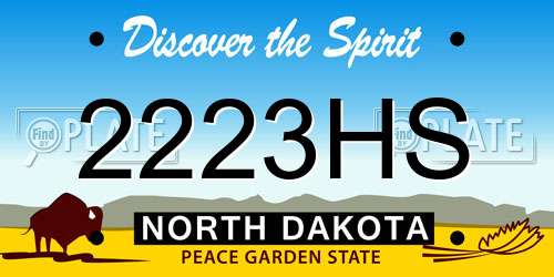 2223HS North Dakota License Plate