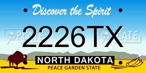2226TX North Dakota License Plate