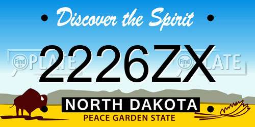 2226ZX North Dakota License Plate