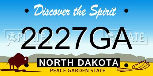 2227GA North Dakota License Plate