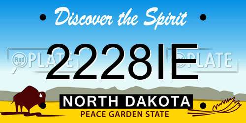 2228IE North Dakota License Plate