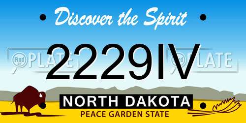 2229IV North Dakota License Plate