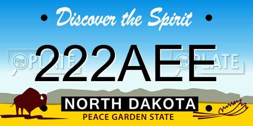 222AEE North Dakota License Plate