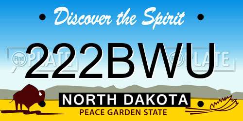 222BWU North Dakota License Plate