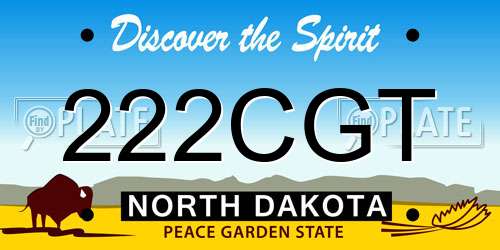 222CGT North Dakota License Plate