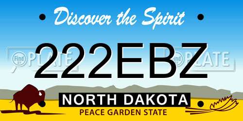 222EBZ North Dakota License Plate