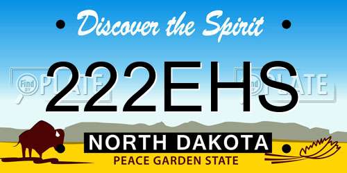 222EHS North Dakota License Plate