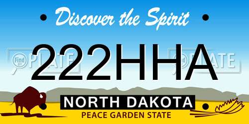222HHA North Dakota License Plate