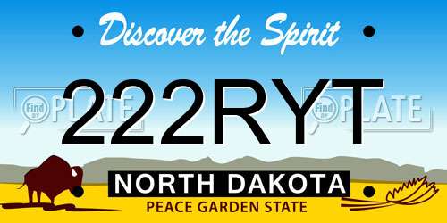 222RYT North Dakota License Plate