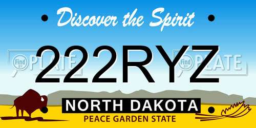 222RYZ North Dakota License Plate