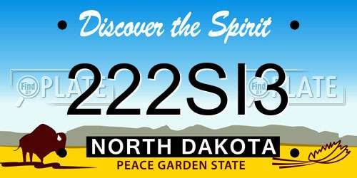 222SI3 North Dakota License Plate