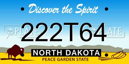 222T64 North Dakota License Plate