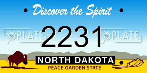 2231 North Dakota License Plate