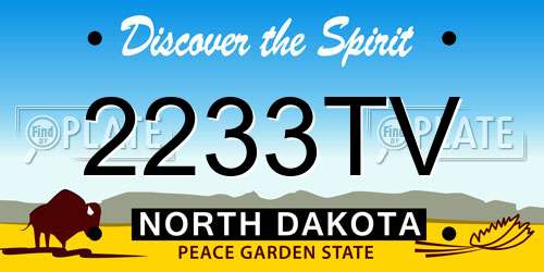 2233TV North Dakota License Plate
