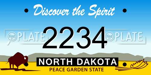 2234 North Dakota License Plate