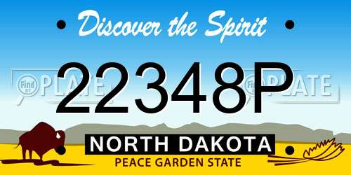 22348P North Dakota License Plate