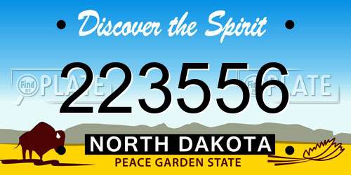 223556 North Dakota License Plate