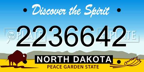2236642 North Dakota License Plate
