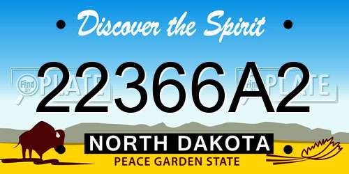 22366A2 North Dakota License Plate