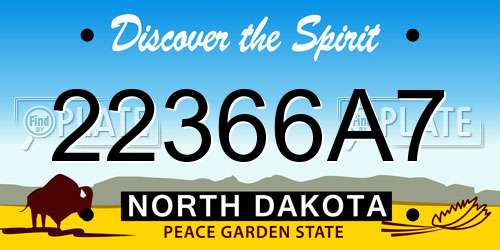 22366A7 North Dakota License Plate