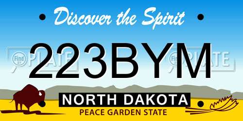 223BYM North Dakota License Plate