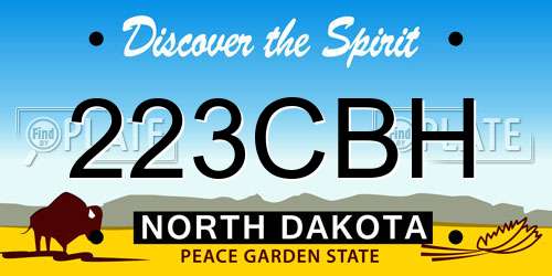 223CBH North Dakota License Plate