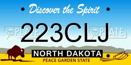 223CLJ North Dakota License Plate