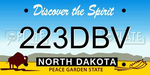 223DBV North Dakota License Plate