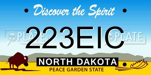 223EIC North Dakota License Plate