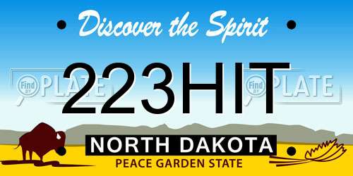 223HIT North Dakota License Plate